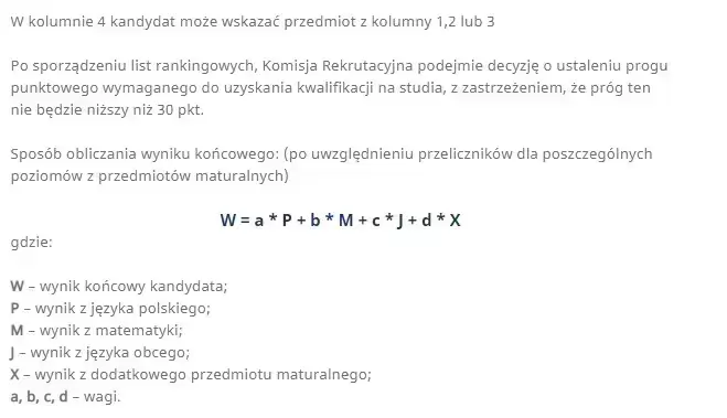 Zasady rekrutacji na UW