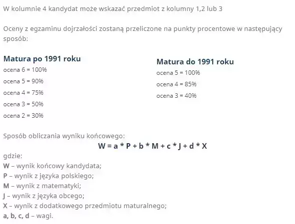 Zasady rekrutacji na UW