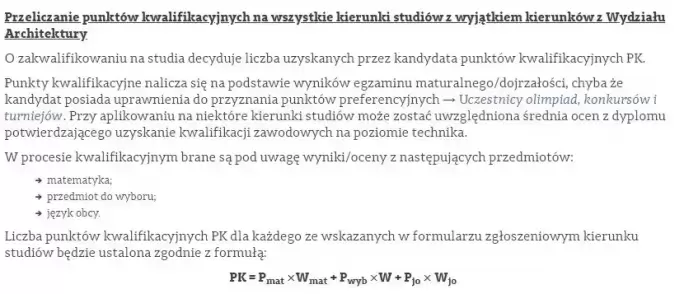 Zasady rekrutacji na PW