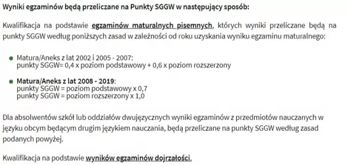 zasady rekrutacji sggw