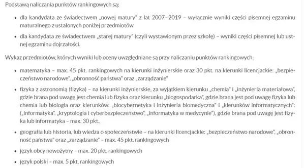 zasady rekrutacji wat