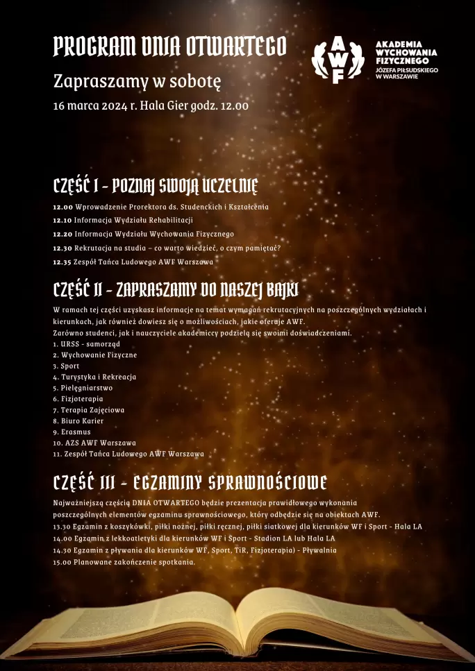 Harmonogram Dnia Otwartego: