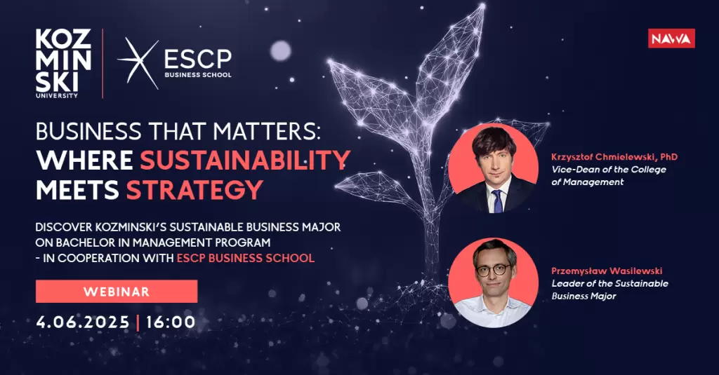 Webinar dotyczący zakresu Sustainable Business 
